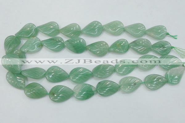 CAJ56 15.5 inches 18*25mm twisted leaf green aventurine jade beads