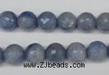 CAJ563 15.5 inches 10mm faceted round blue aventurine beads wholesale