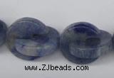 CAJ586 15.5 inches 20*20mm curved moon blue aventurine beads wholesale