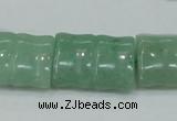 CAJ60 15.5 inches 18*25mm flat bamboo green aventurine jade beads