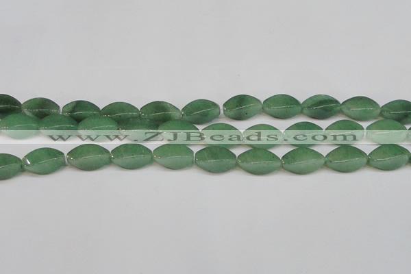 CAJ667 15.5 inches 10*20mm twisted rice green aventurine beads