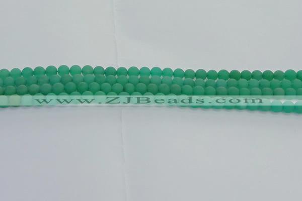 CAJ710 15.5 inches 4mm round matte green aventurine beads