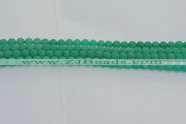 CAJ711 15.5 inches 6mm round matte green aventurine beads