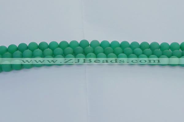 CAJ712 15.5 inches 8mm round matte green aventurine beads