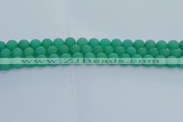 CAJ713 15.5 inches 10mm round matte green aventurine beads