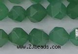 CAJ733 15.5 inches 10mm faceted nuggets green aventurine beads