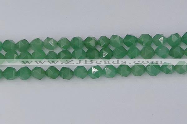 CAJ734 15.5 inches 12mm faceted nuggets green aventurine beads