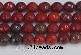 CAJ758 15.5 inches 4mm faceted round apple jasper beads