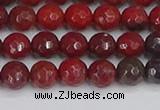 CAJ759 15.5 inches 6mm faceted round apple jasper beads