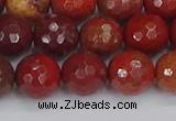 CAJ761 15.5 inches 10mm faceted round apple jasper beads