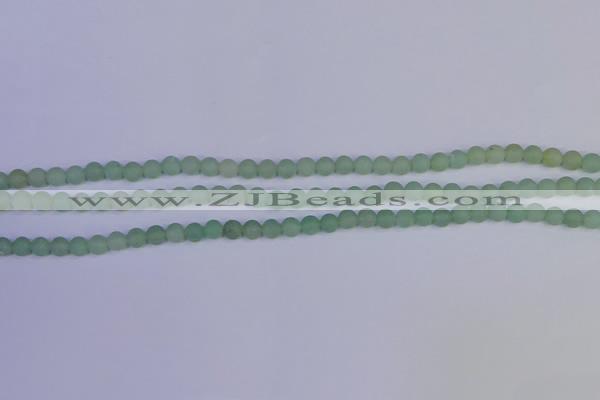 CAJ800 15.5 inches 4mm round matte green aventurine beads wholesale