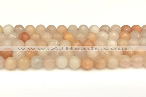 CAJ821 15 inches 8mm faceted round pink aventurine beads