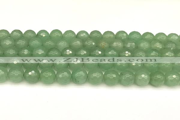 CAJ831 15 inches 8mm faceted round green aventurine beads