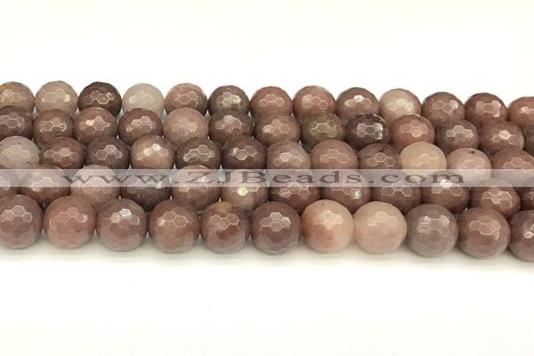 CAJ837 15 inches 10mm faceted round purple aventurine beads