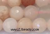 CAJ858 15 inches 8mm faceted round pink aventurine beads