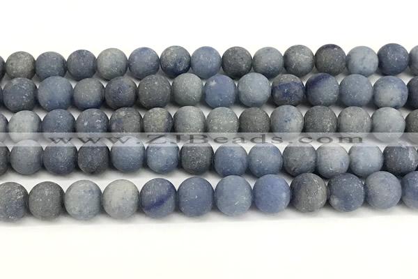 CAJ877 15 inches 8mm round matte blue aventurine beads