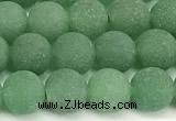 CAJ880 15 inches 4mm round matte green aventurine beads