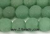 CAJ881 15 inches 6mm round matte green aventurine beads