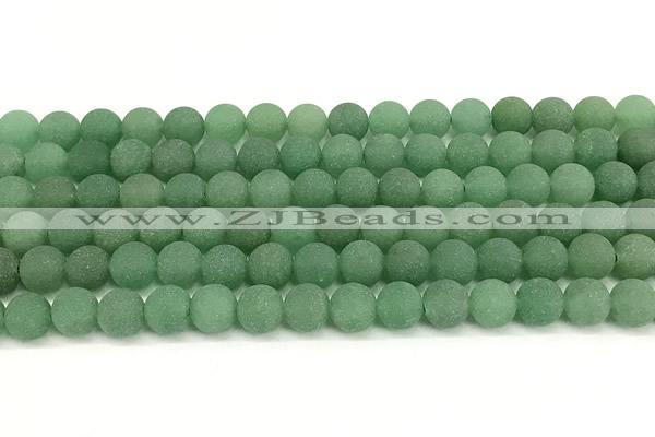 CAJ881 15 inches 6mm round matte green aventurine beads