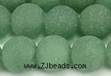 CAJ883 15 inches 10mm round matte green aventurine beads