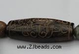 CAL03 14.5 inches 25*60mm carved drum agalmatolite beads
