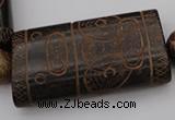 CAL15 14.5 inches 30*60mm carved rectangle agalmatolite beads