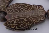 CAL26 14.5 inches 40*60mm carved cicada agalmatolite beads