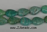 CAM1024 15.5 inches 10*13mm flat teardrop natural Russian amazonite beads