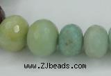 CAM107 15.5 inches multi-size faceted rondelle amazonite gemstone beads