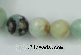 CAM110 15.5 inches multi-size faceted round amazonite gemstone beads