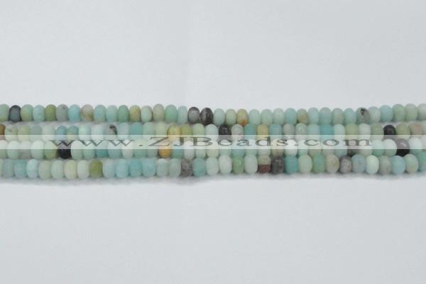 CAM1131 15.5 inches 5*8mm rondelle matte amazonite beads wholesale