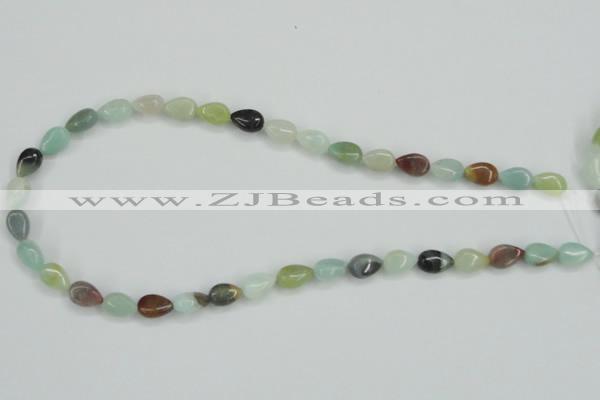 CAM115 15.5 inches 8*10mm flat teardrop amazonite gemstone beads