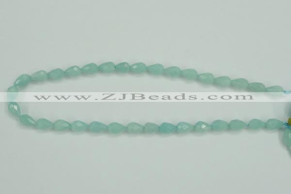 CAM141 15.5 inches 8*12mm faceted teardrop amazonite gemstone beads