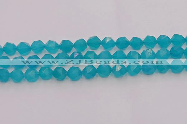 CAM1434 15.5 inches 12mm faceted nuggets dyed amazonite gemstone beads