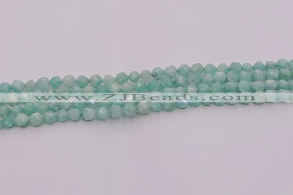 CAM1436 15.5 inches 6mm faceted nuggets amazonite gemstone beads