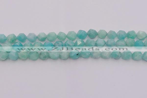 CAM1438 15.5 inches 10mm faceted nuggets amazonite gemstone beads