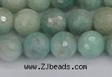 CAM1453 15.5 inches 10mm faceted round amazonite gemstone beads