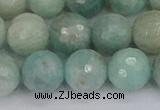 CAM1454 15.5 inches 12mm faceted round amazonite gemstone beads