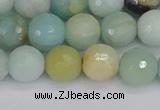 CAM1461 15.5 inches 10mm faceted round amazonite beads wholesale