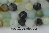 CAM1466 15.5 inches 6mm faceted nuggets black amazonite beads