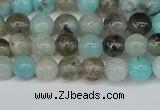 CAM1480 15.5 inches 4mm round Madagascar black amazonite beads