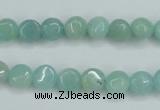 CAM151 15.5 inches 8mm flat round amazonite gemstone beads