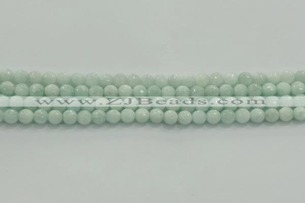 CAM1511 15.5 inches 6mm faceted round natural peru amazonite beads