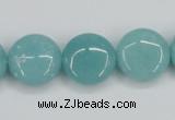 CAM152 15.5 inches 16mm flat round amazonite gemstone beads