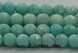 CAM1521 15.5 inches 6mm faceted round natural peru amazonite beads