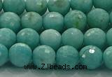 CAM1522 15.5 inches 8mm faceted round natural peru amazonite beads