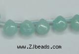 CAM153 9*11mm top-drilled flat teardrop amazonite gemstone beads