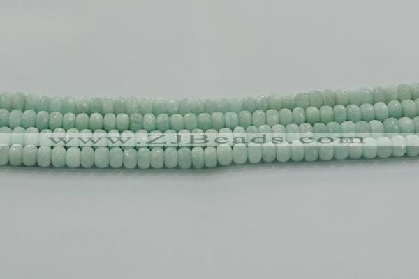 CAM1542 15.5 inches 5*8mm faceted rondelle peru amazonite beads