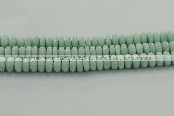 CAM1545 15.5 inches 8*14mm faceted rondelle peru amazonite beads