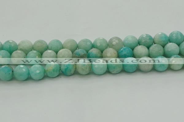 CAM1565 15.5 inches 14mm faceted round Russian amazonite beads